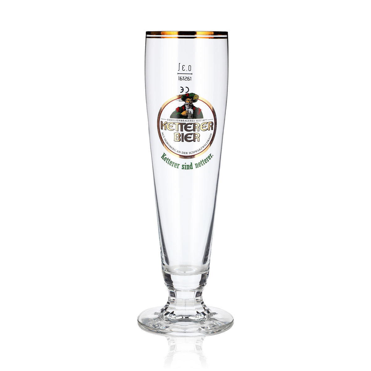 6 bicchieri da birra Ketterer da 0,3 l, modello "Pokal" con bordo dorato, Rastal (set da 6) – Vista 2