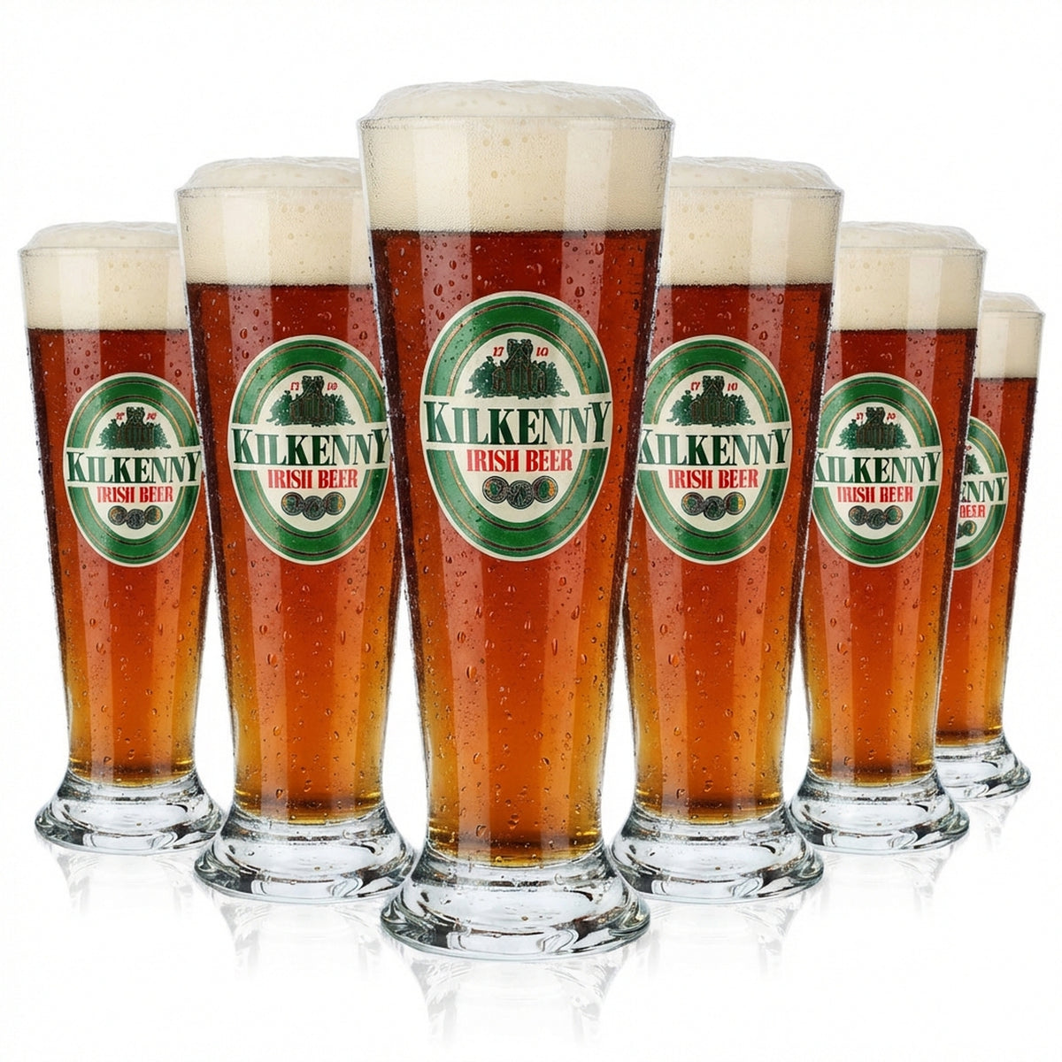6 bicchieri da birra Kilkenny da 0,4 l Bicchieri da birra Tazza Irish vecchio logo Sahm Monaco di Baviera