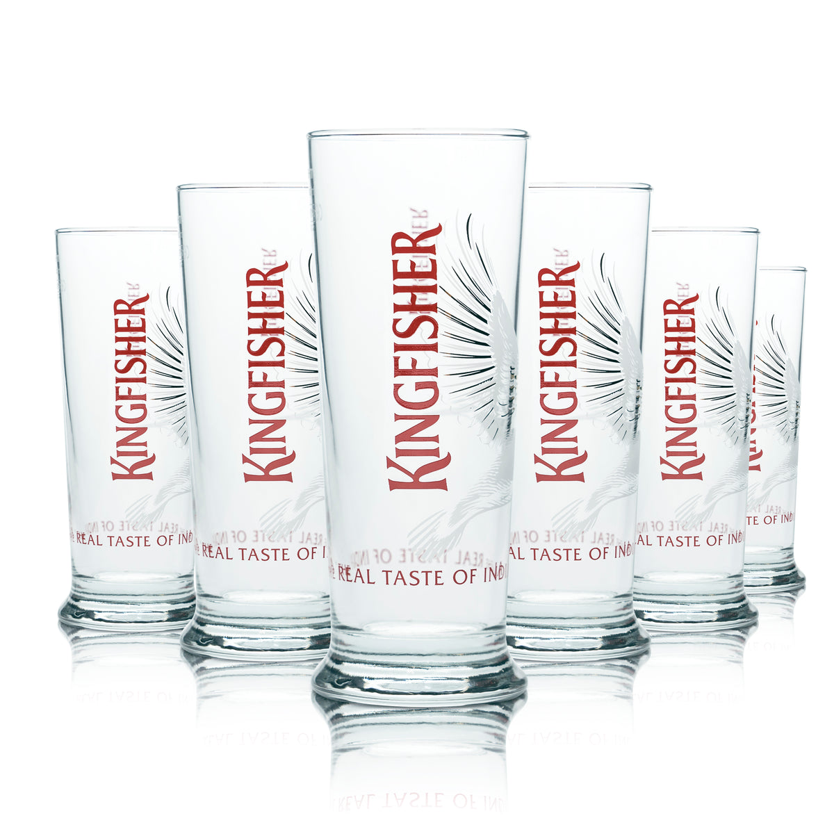 6 bicchieri da birra Kingfisher Half Pint 0,25 l, forma a tulipano, India Beer IPA – Vista 5