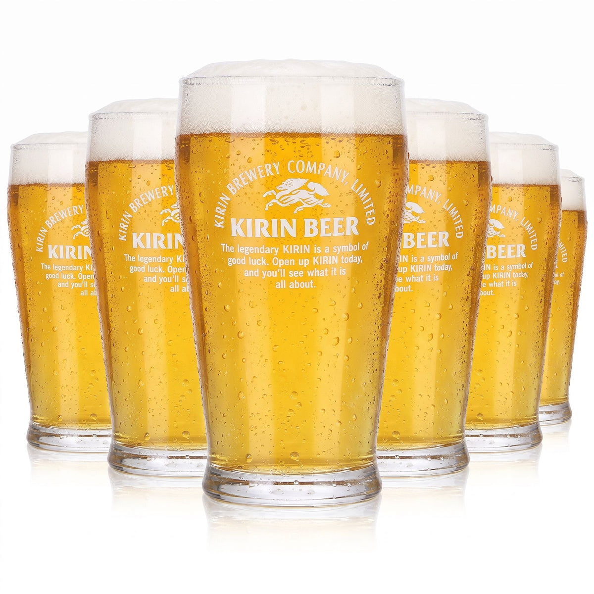 6 bicchieri da birra Kirin Ichiban da 0,17 l con logo bianco