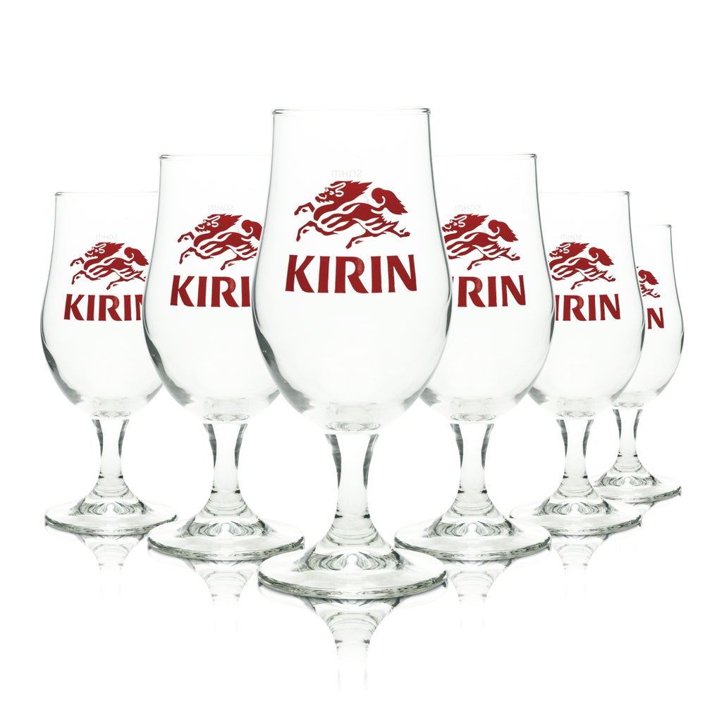 6 bicchieri da birra Kirin Ichiban 0,3 l a forma di tulipano, bicchieri da birra giapponesi, coppa con drago, artigianali