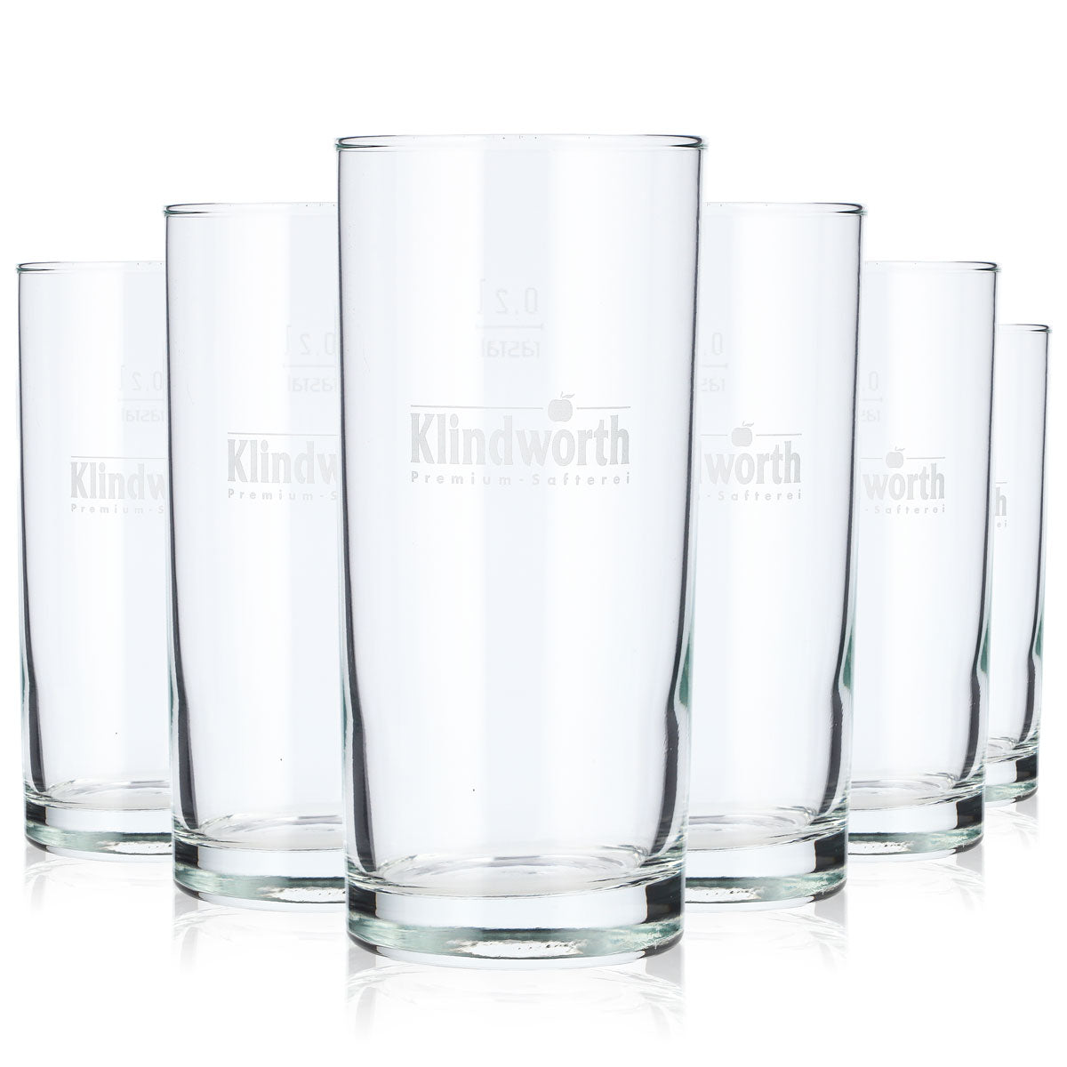 6 bicchieri per bibite Klindworth da 0,2 l, bicchieri a stelo con logo satinato Rastal (set da 6)