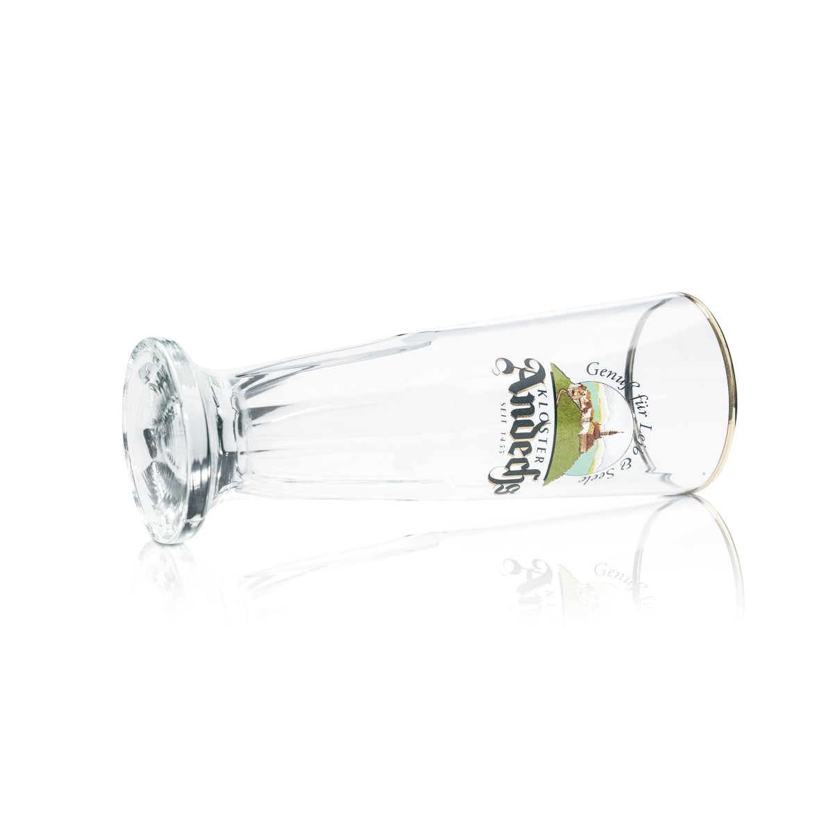 6 bicchieri da birra Andechs Kloster 0,3 l, forma a tulipano con bordo dorato, bicchieri da ristorazione – Vista 5