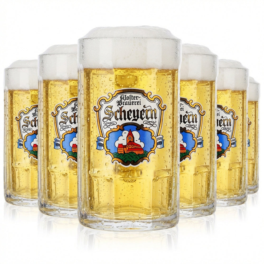 6 bicchieri da birra del monastero di Scheyern, boccale da birra da 0,25 l, boccale da birra Rastal Glückauf