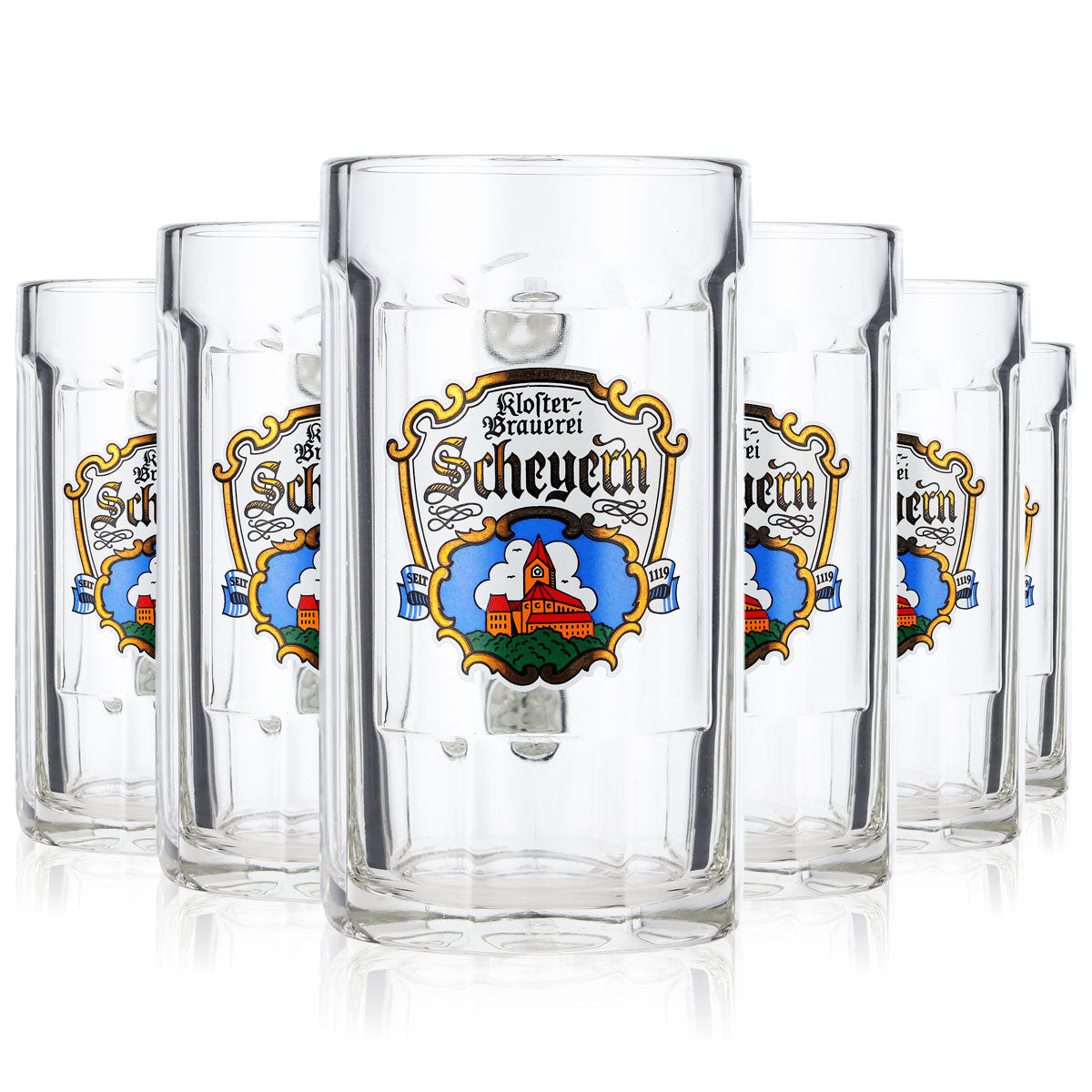 6 bicchieri da birra del monastero di Scheyern, boccale da birra da 0,25 l, boccale da birra Rastal Glückauf – Vista 7
