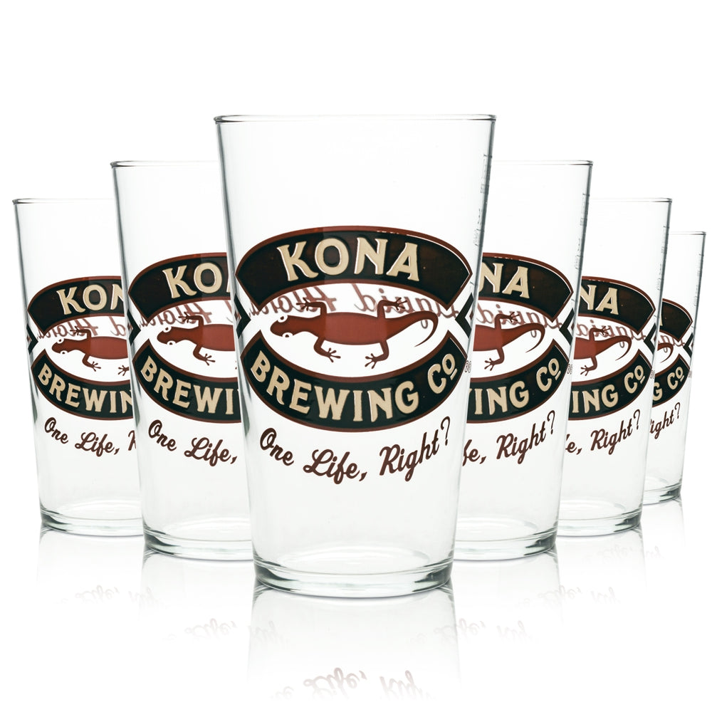 6 bicchieri da birra Kona 0,5 l Pint Hawaii Beer Craft Bicchieri Birrificio Aloha Willi