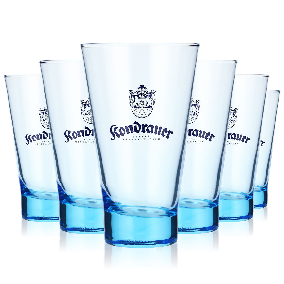 6 bicchieri Kondrauer Wasser Bicchieri da acqua 0,36 l Bicchieri in vetro colorato blu – Vista 5