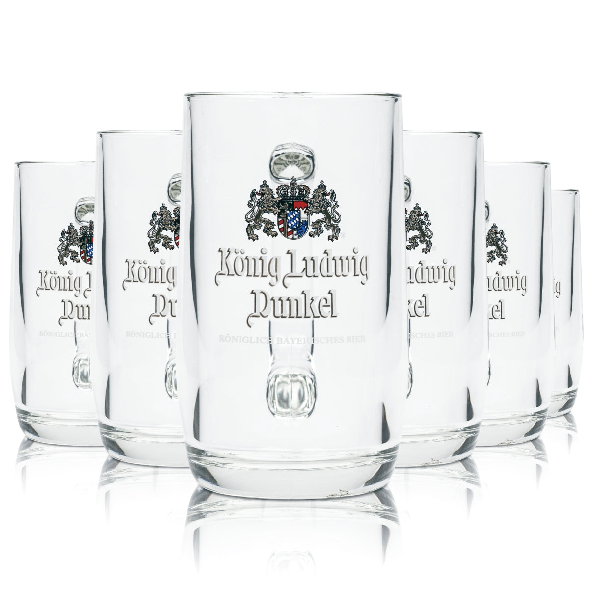 6 bicchieri da birra König Ludwig 0,3 l, esclusivi, scuri, con manico e schiuma