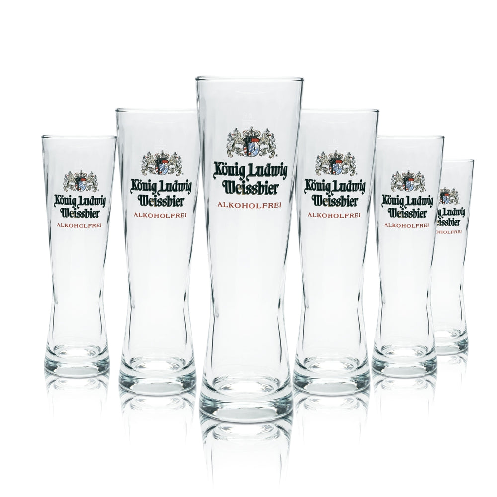 6 bicchieri da birra König Ludwig 0,5 l birra bianca analcolica bicchieri lievito frumento Baviera