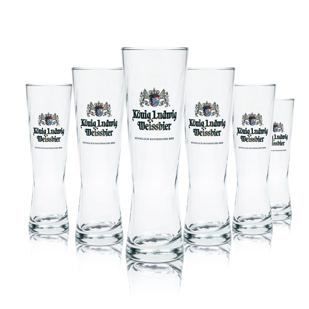 6 bicchieri da birra König Ludwig 0,5 l per birra bianca Esclusivi Birra di frumento Lievito Baviera Beer