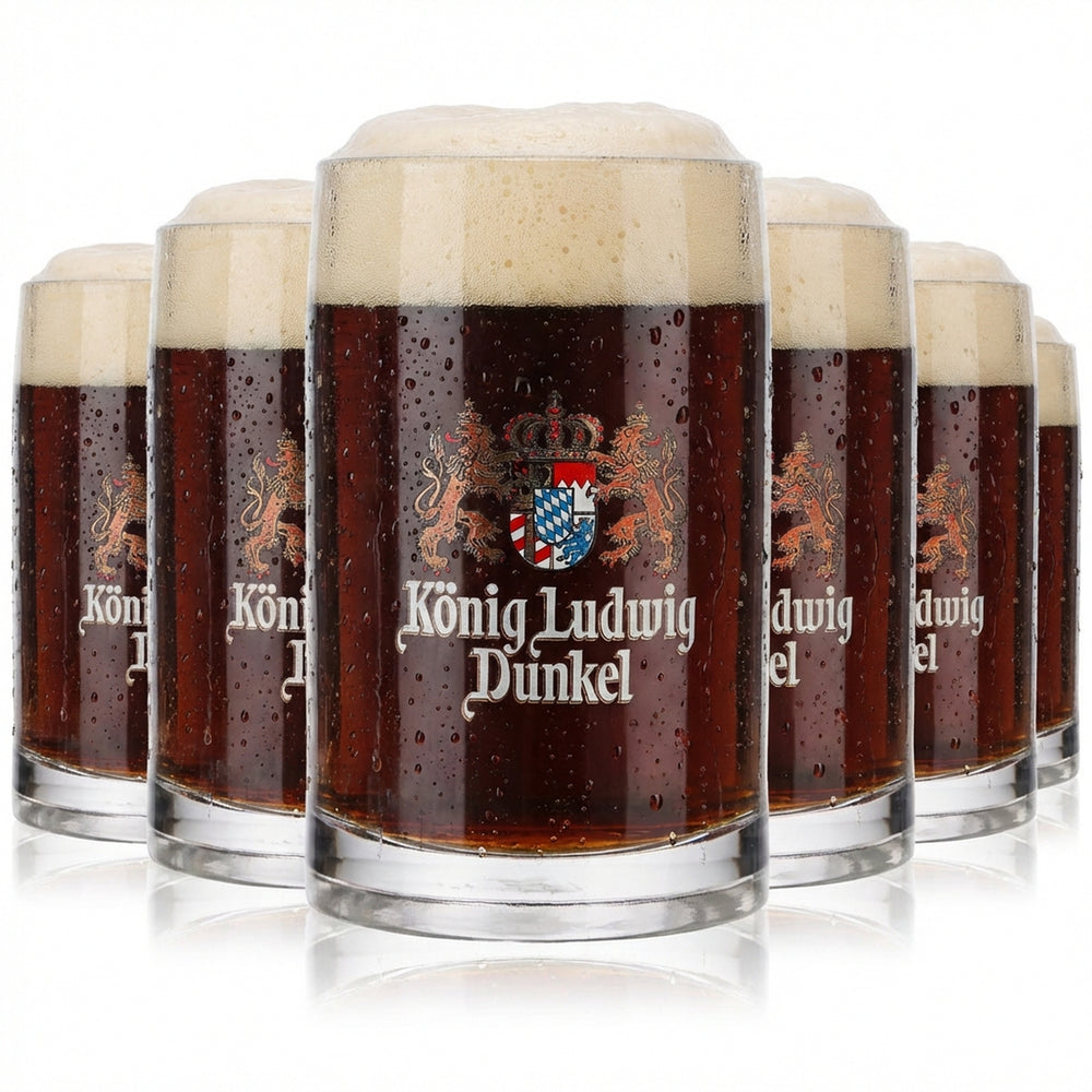 6 bicchieri da birra König Ludwig Seidel 0,3 l con scritta bianca Rastal Glückauf