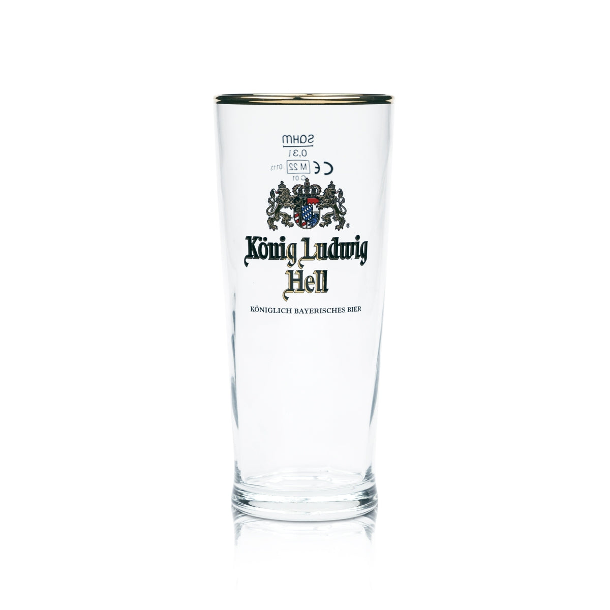 6 bicchieri da birra König Ludwig Hell da 0,3 l con bordo dorato Germania e rilievo Sahm – Vista 2