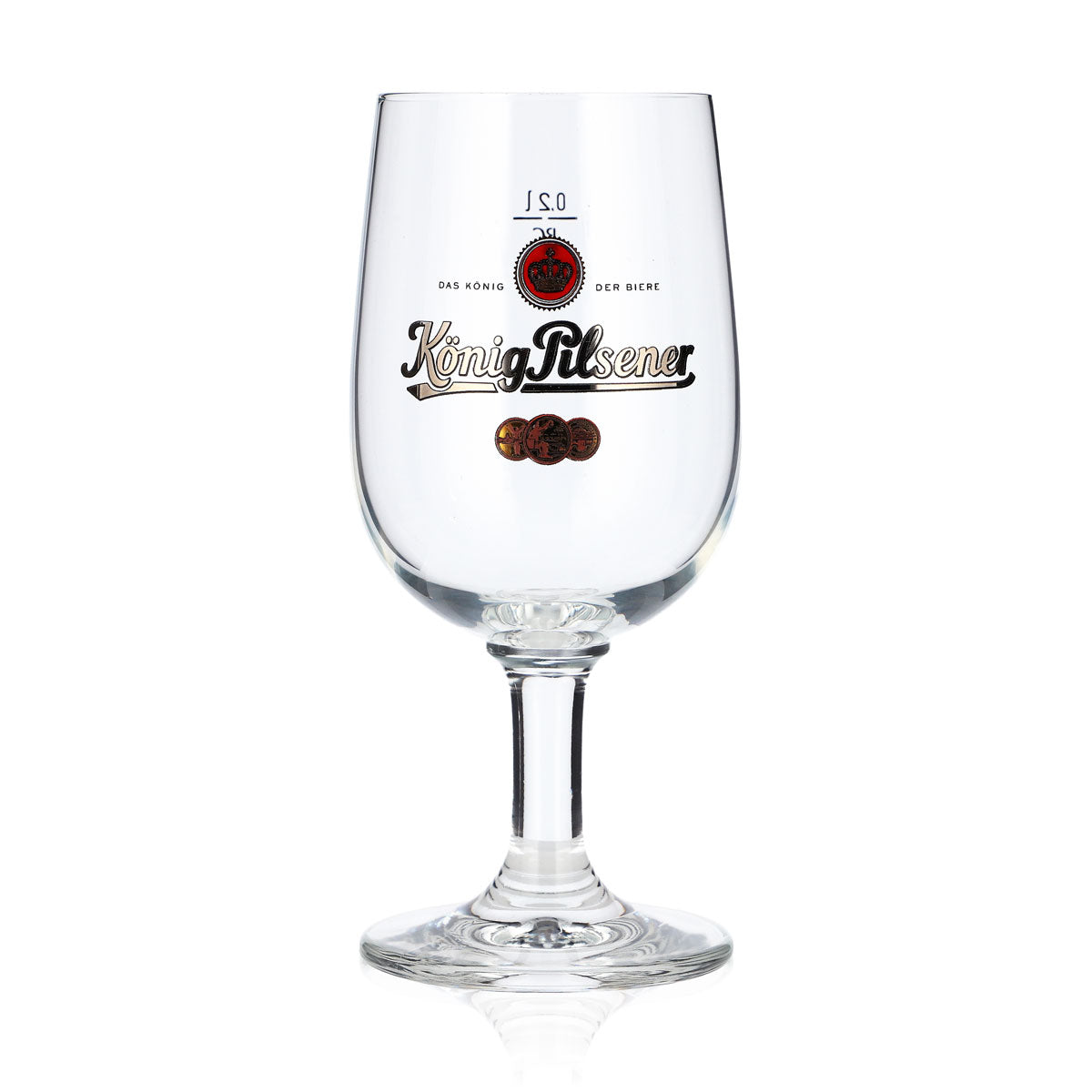 6 bicchieri da birra König Pilsener da 0,2 l, a forma di coppa, con logo dorato RC (set da 6) – Vista 2