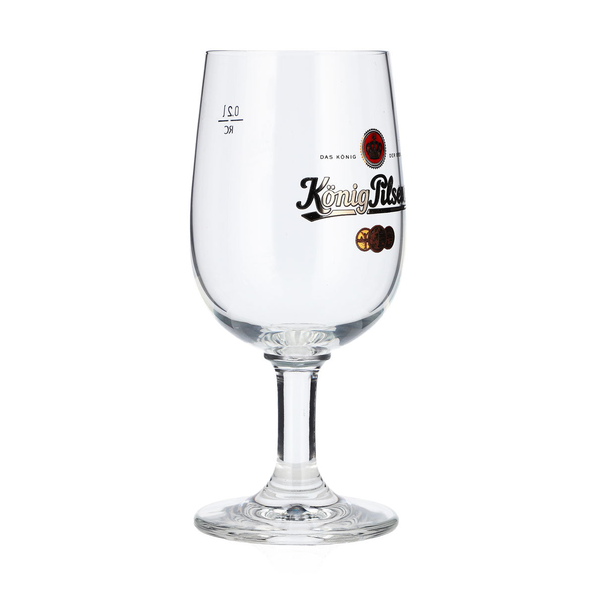 6 bicchieri da birra König Pilsener da 0,2 l, a forma di coppa, con logo dorato RC (set da 6) – Vista 3