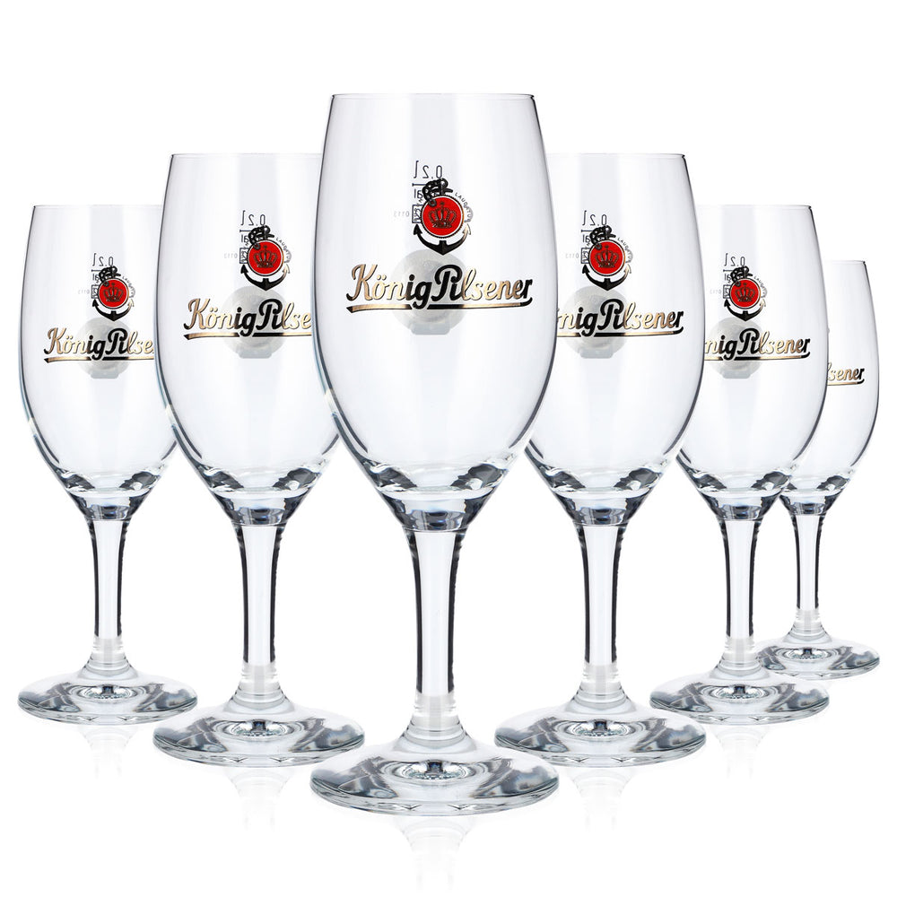 6 bicchieri da birra König Pilsener da 0,2 l, modello "Pokal", con tag NFC, design "Rastal Tulpe" (set da 6)