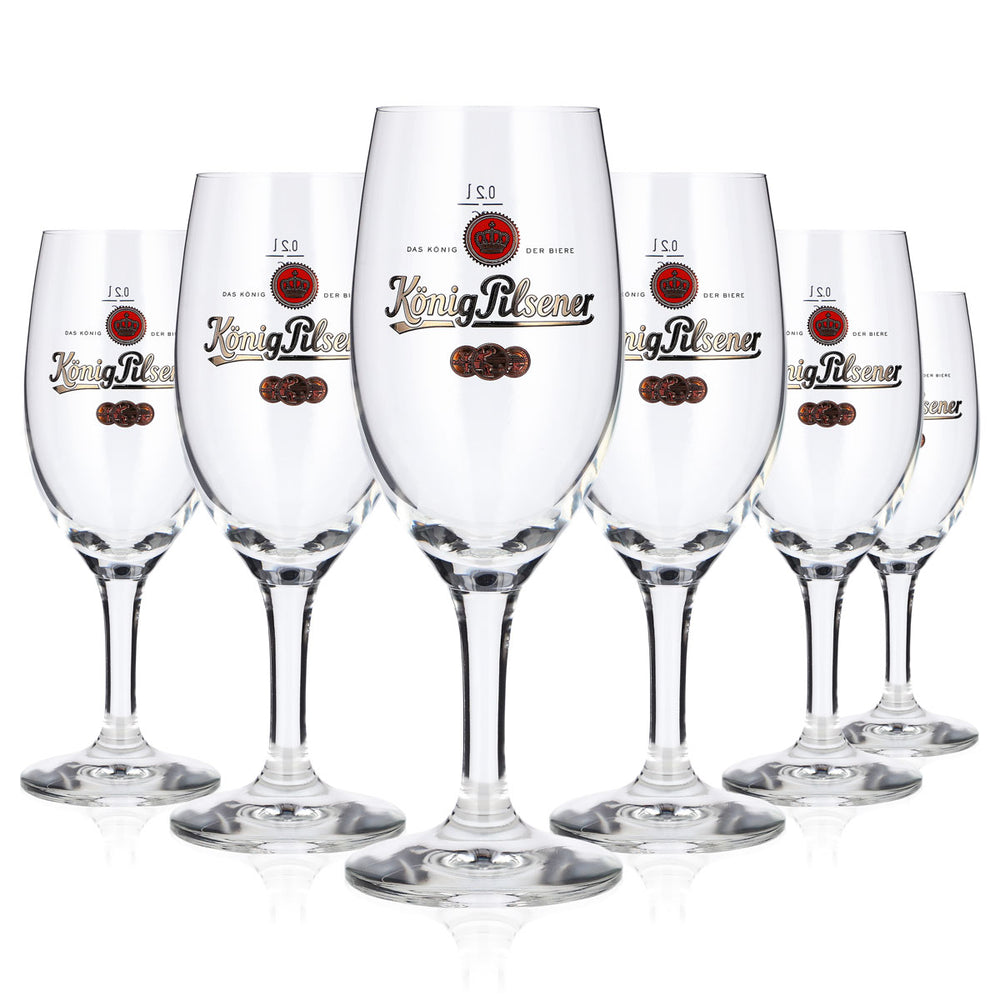 6 bicchieri da birra König Pilsener da 0,2 l a forma di tulipano – Il re delle birre – Bicchiere da birra rc