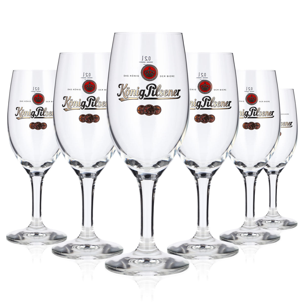 6 bicchieri da birra König Pilsener da 0,2 l a forma di tulipano – Il re delle birre – Bicchiere da birra rc