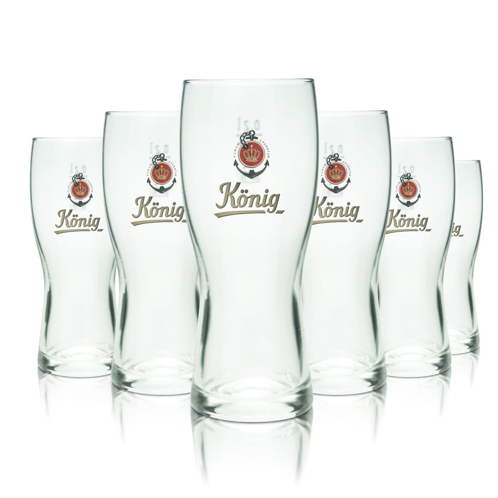 6 bicchieri da birra König Pilsener 0,2 l, bicchieri da birra Pils, set di bicchieri Curve Cup, birrificio