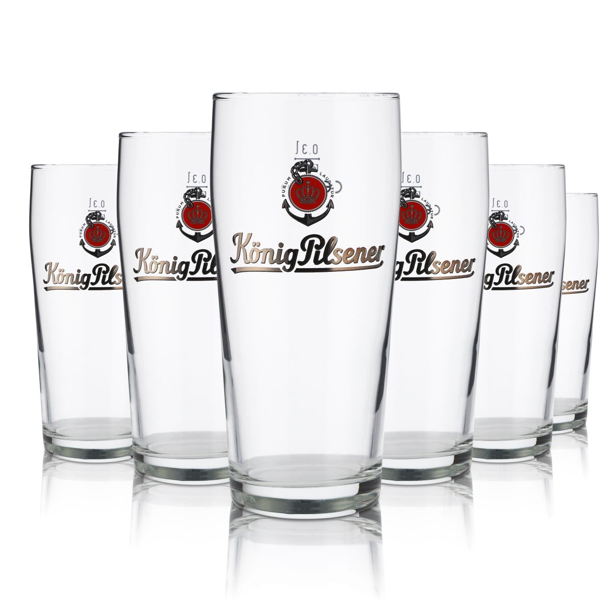 6 bicchieri da birra König Pilsener 0,3 l Willi Becher Pokal Set di bicchieri Birrificio Gastronomia