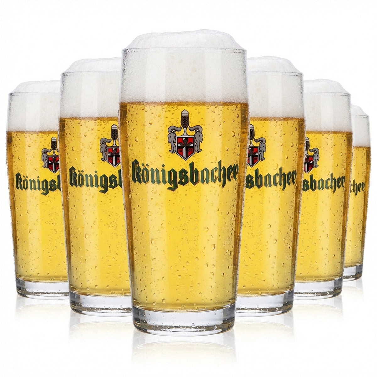 6 bicchieri da birra Königsbacher Willibecher 0,3 l Bicchieri da birra Bicchiere da birra conico