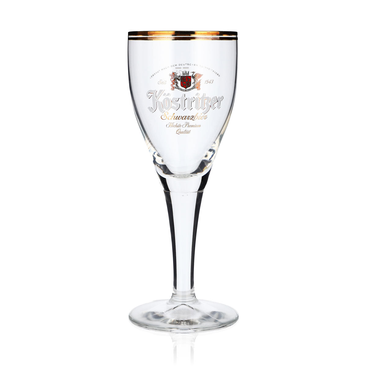 6 bicchieri da birra Köstritzer da 0,2 l bicchieri a calice "Schwarzbier" doppio bordo dorato – Vista 2