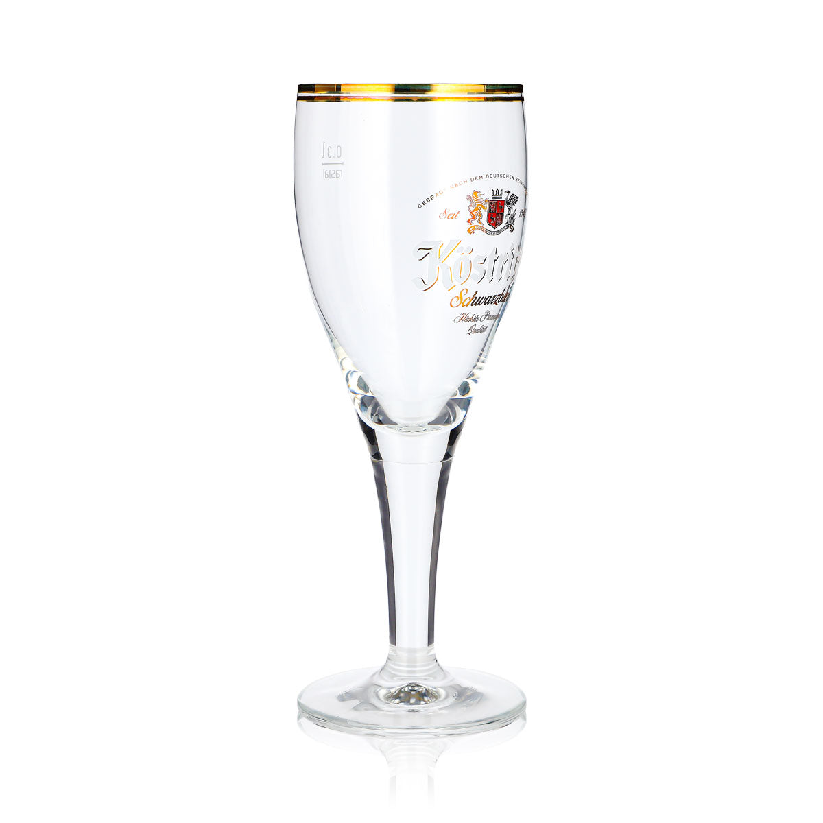 6 bicchieri da birra Köstritzer da 0,3 l, a forma di coppa, per birra scura, con doppio bordo dorato – Vista 4