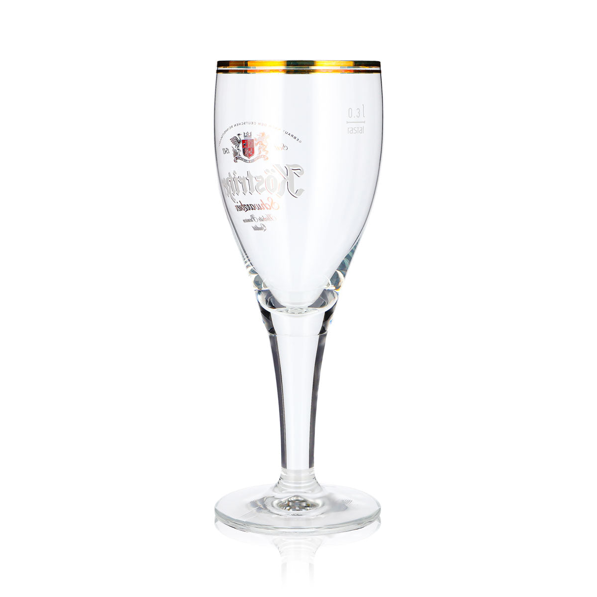 6 bicchieri da birra Köstritzer da 0,3 l, a forma di coppa, per birra scura, con doppio bordo dorato – Vista 5