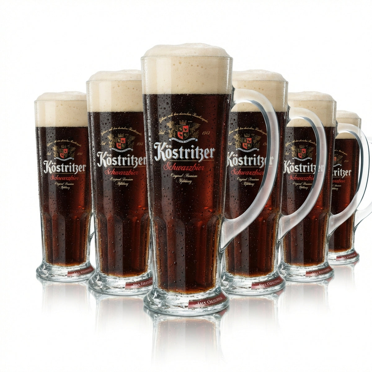 6 bicchieri da birra Köstritzer 0,4 l boccale "Schwarzbier" Sahm Seidel bicchieri boccali birraio