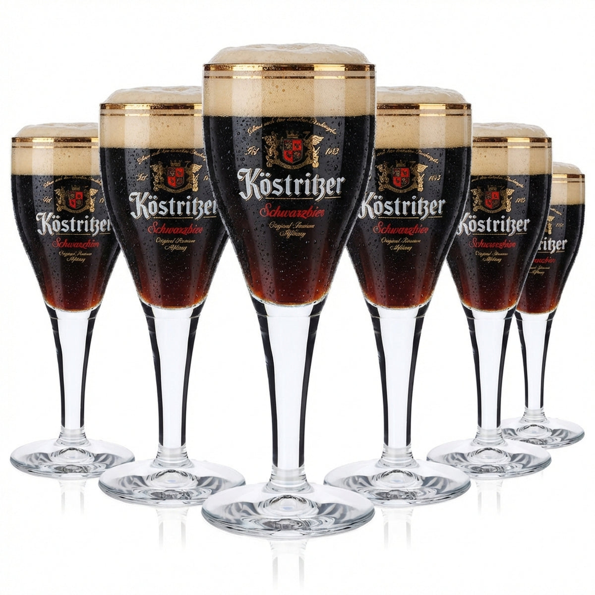 6 bicchieri da birra Köstritzer da 0,2 l con scritta rossa "Schwarzbier"