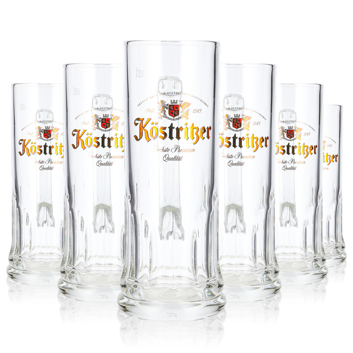 6 bicchieri da birra Köstritzer, modello dritto con motivo in rilievo, 0,5 l, Rastal (set da 6)