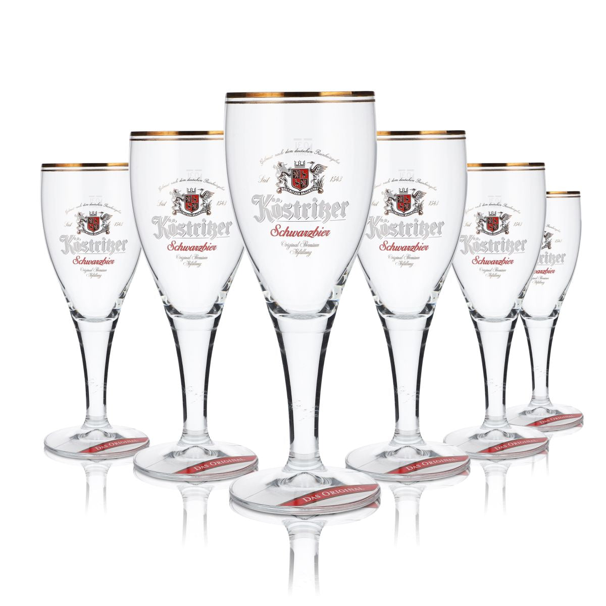 6 bicchieri da birra Köstritzer in vetro da 0,3 l, set di bicchieri a forma di coppa, birra nera originale del birrificio