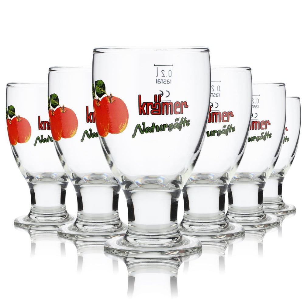 6 bicchieri Krämer da 0,2 l Bicchieri da succo Bicchieri a calice Set di bicchieri da succo e succo frizzante Gastro