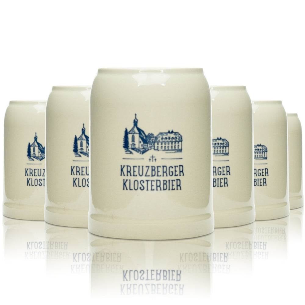 6 bicchieri da birra Kreuzberger Klosterbräu 0,5 l in terracotta con manico