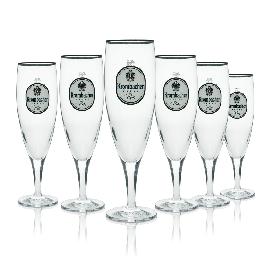 6 bicchieri da birra Krombacher da 0,25 l, coppa esclusiva Sahm