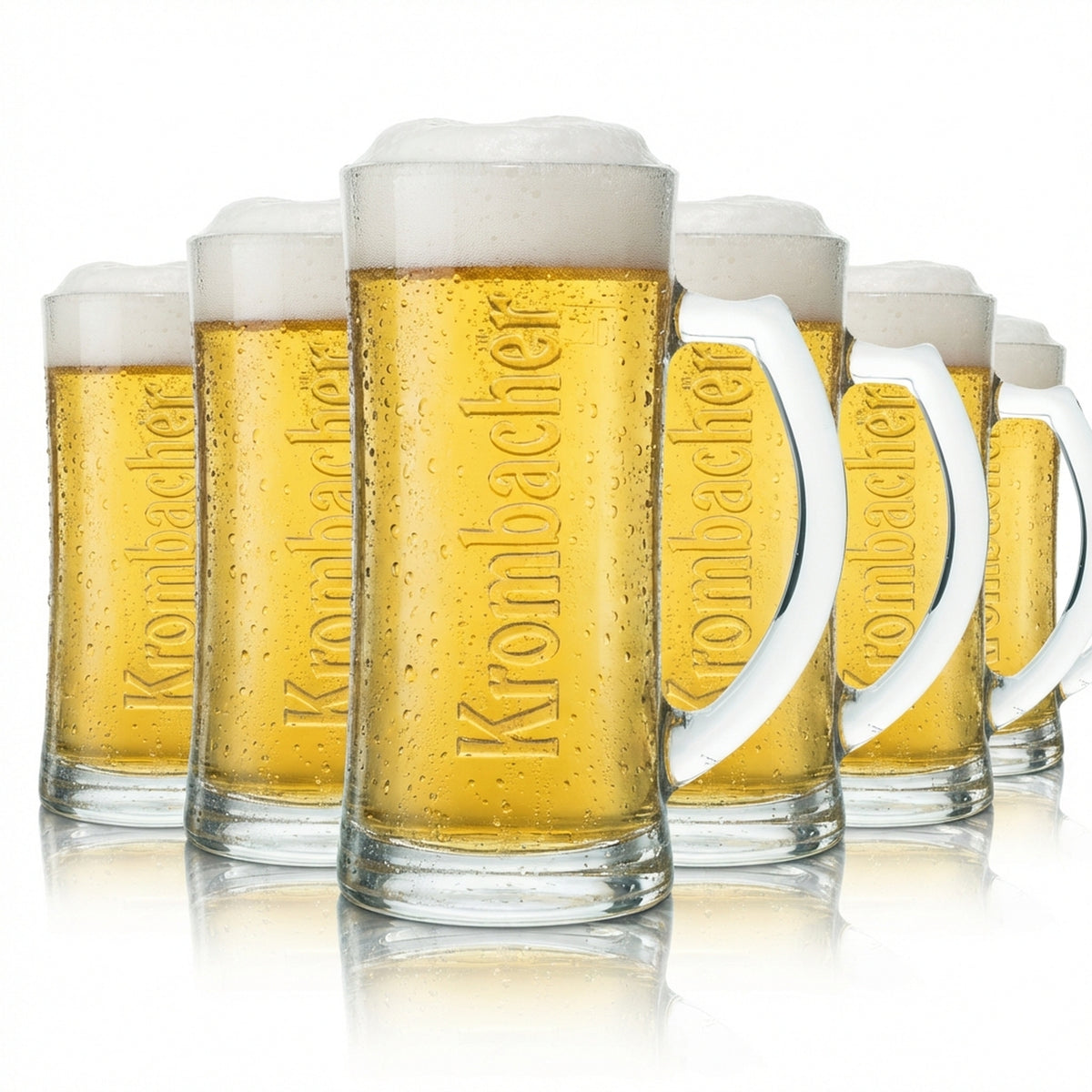 6 bicchieri da birra Krombacher da 0,2 l con logo Rastal in rilievo