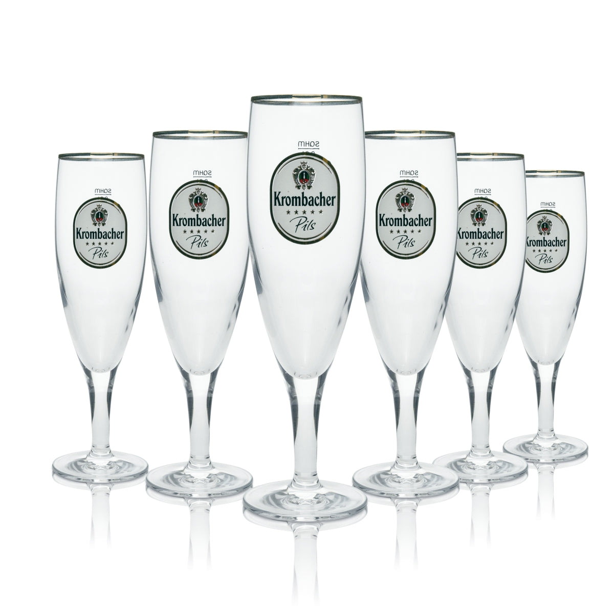 6 bicchieri da birra Krombacher 0,2 l esclusivi bicchieri a calice Birra tulipano Pilstulpen bordo dorato – Vista 2