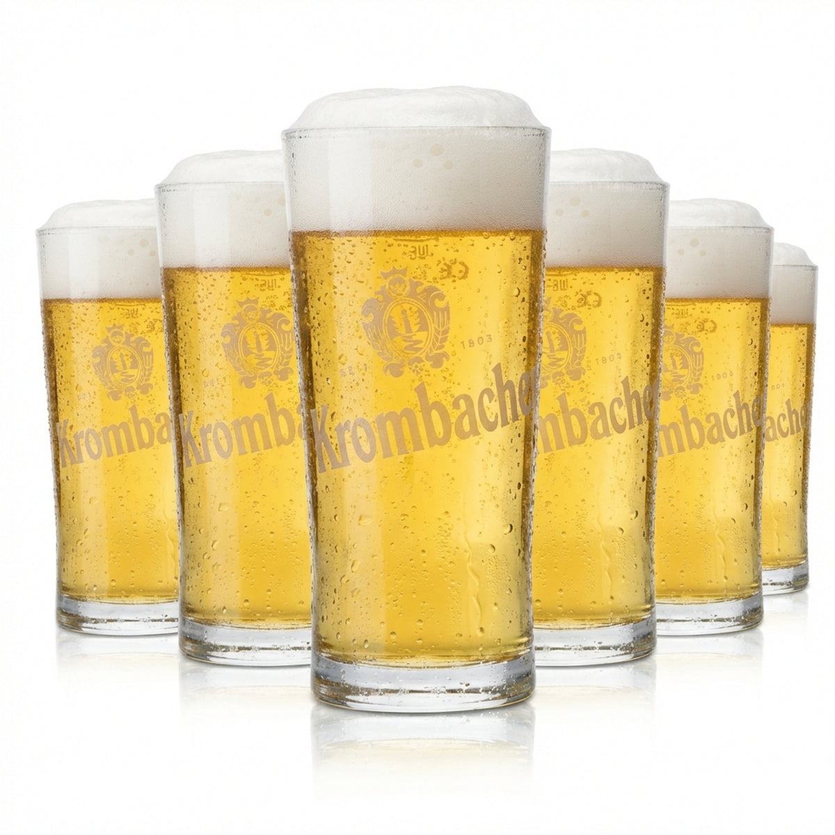6 bicchieri da birra Krombacher 0,2 l, bicchieri da birra, bicchieri da birra calibrati, birra pils, pub, bar
