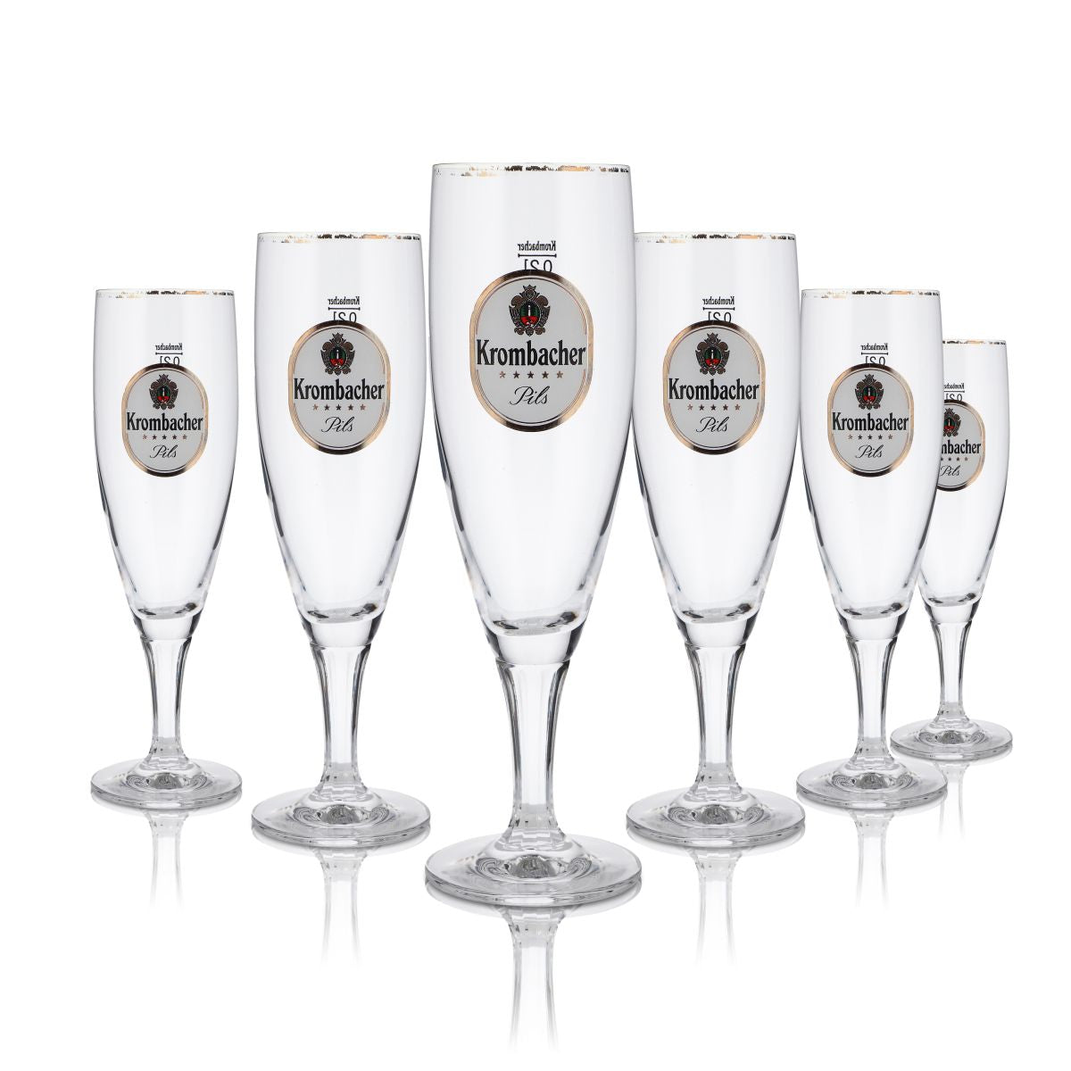 6 bicchieri Krombacher 0,2 l bicchiere a calice Pilstulpe Set di bicchieri da birra esclusivo B-Ware