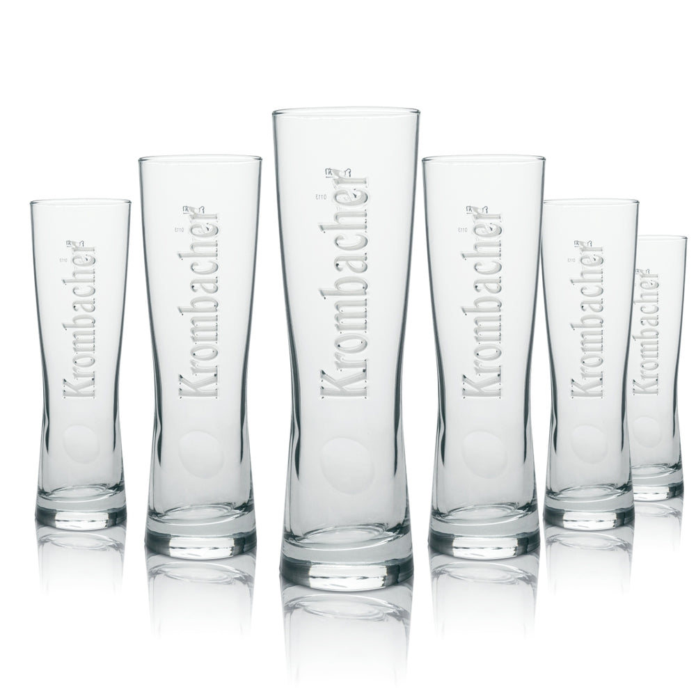 6 bicchieri Krombacher 0,3 l birra coppa tulipano Star Cup con rilievo, bicchieri Pils Gastro Bar