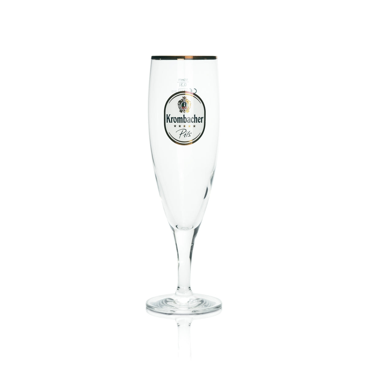 6 bicchieri Krombacher 0,3 l a forma di coppa tulipano per birra Pils con bordo dorato, per uso gastronomico, birrificio – Vista 2