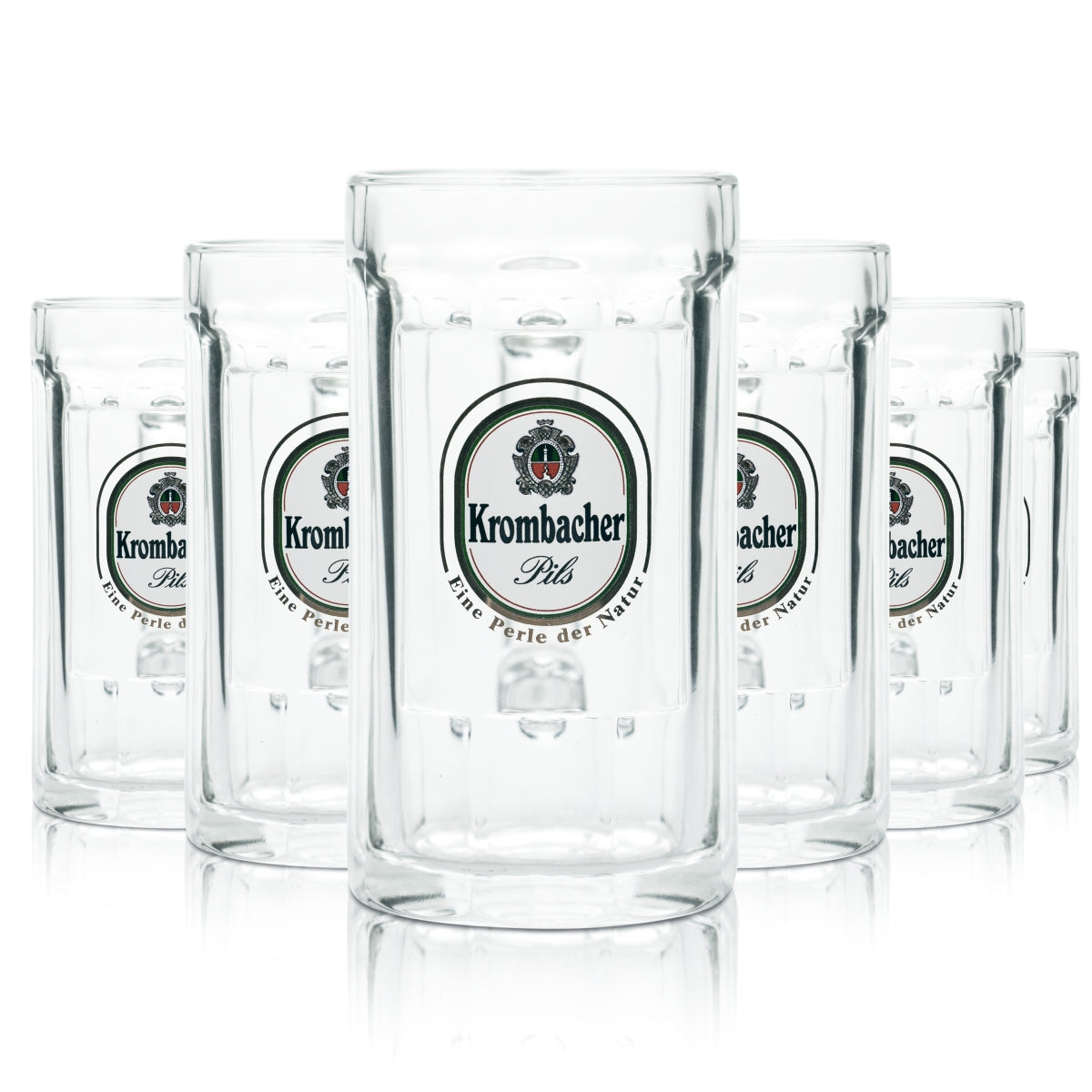 6 bicchieri Krombacher 0,4 l Contour Bier Krug Humpen Seidel Pils Birrificio