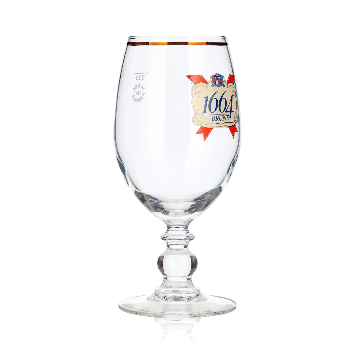 6 bicchieri da birra Kronenbourg 1664 da 0,25 l, a calice/a coppa con bordo dorato – Vista 4