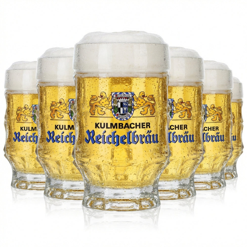 6 bicchieri da birra Kulmbacher Reichelbräu Bier Glas Bierseidel Humpen 0,25 l