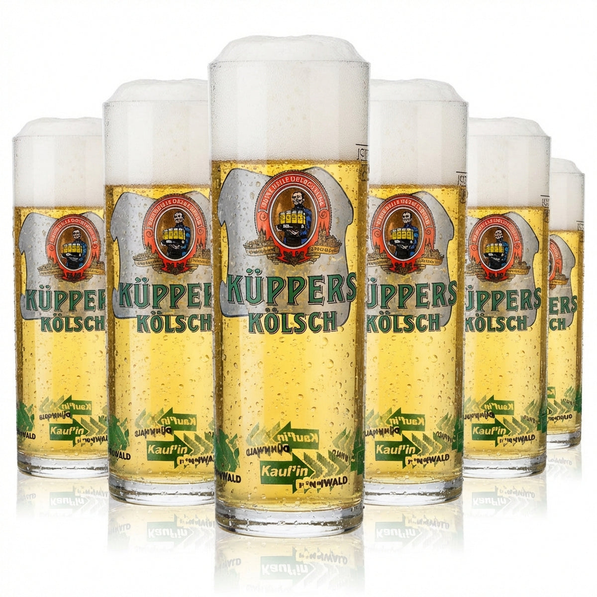 6 bicchieri da birra Kölsch Küppers da 0,2 l Bicchiere da birra Kölsch/Stange "Interessengemeinschaft"