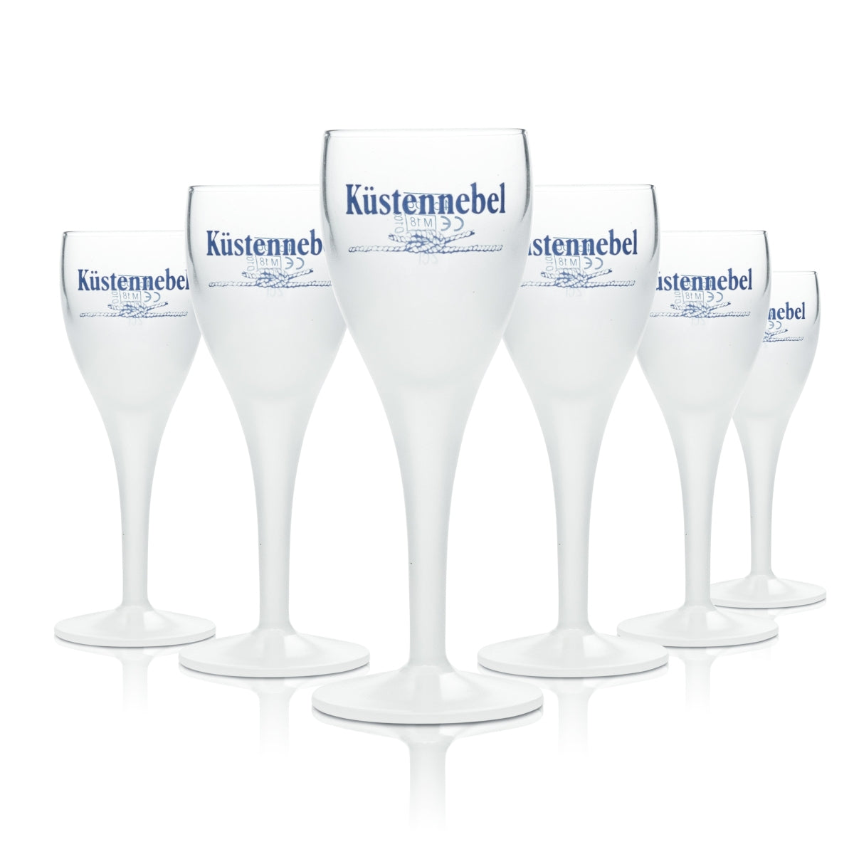 6 bicchieri da liquore Küstennebel in vetro, mini coppa 2 cl/4 cl, vetro opaco satinato