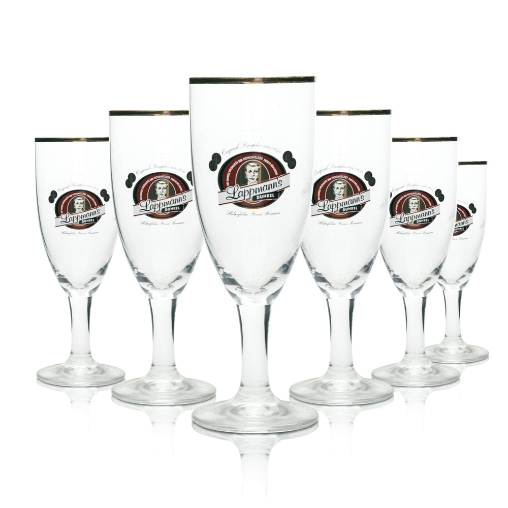6 bicchieri da birra Lappmann scuri con bordo dorato, 0,3 l