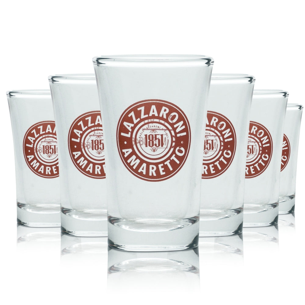 6 bicchierini Lazzaroni Amaretto 2 cl Shot 1851 bicchierini da liquore Stamper Kurze Junior