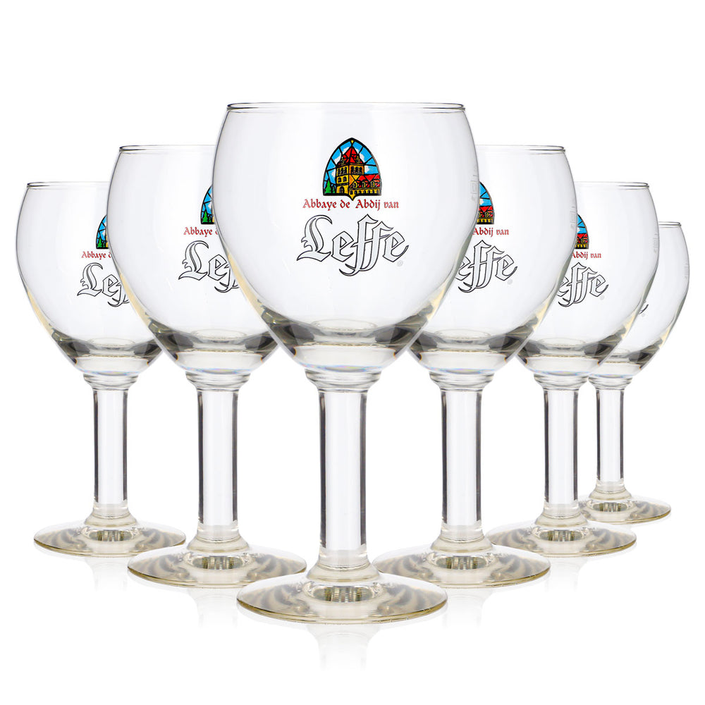 6 bicchieri da birra Leffe da 0,33 l, modello "Tulipano", "Abbaye", "Pokal", Durabor (set da 6)