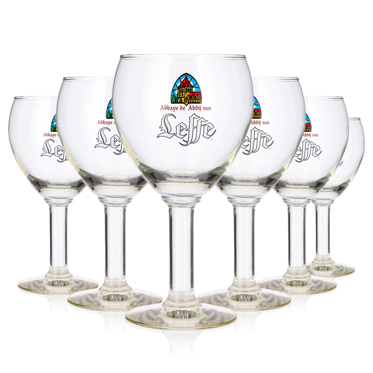 6 bicchieri da birra Leffe da 0,33 l, modello "Tulipano", "Abbaye", "Pokal", Durabor (set da 6)