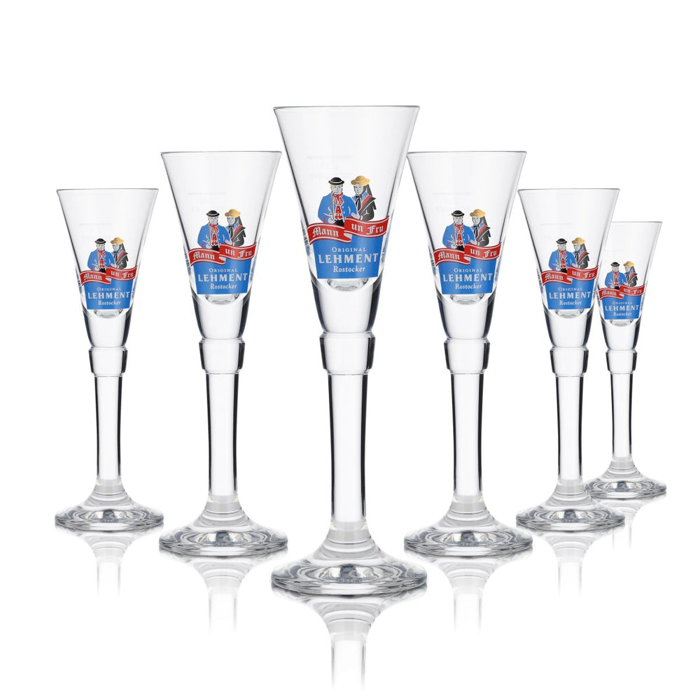 6 bicchieri da liquore in vetro con piede Rostock, 2 cl, serie Akvavit